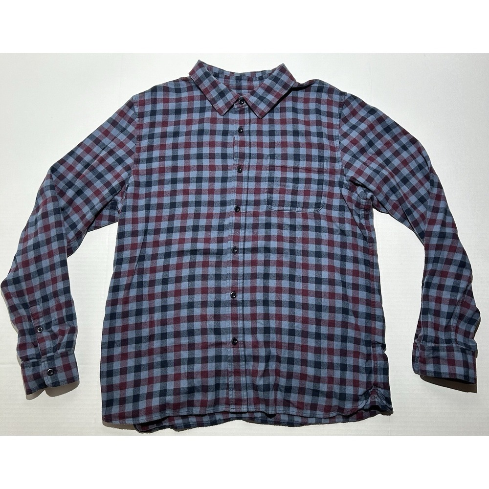 Outerknown Flannel Shirt Men's XL Organic Cotton Linen Plaid Long Sleeve Casual